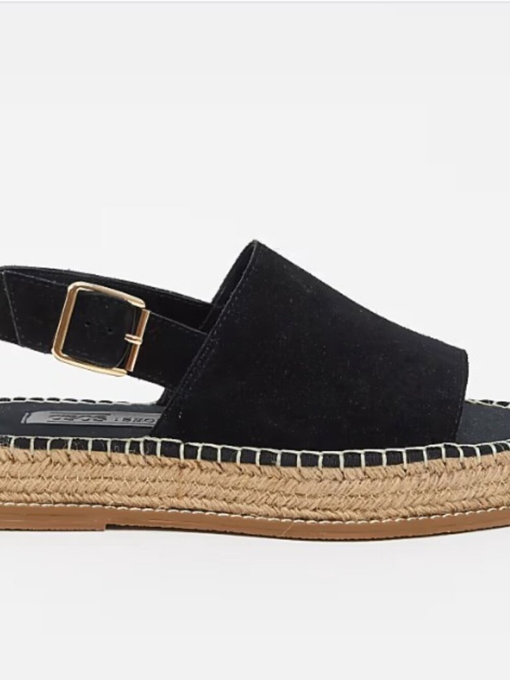 ASOS Hannah Wide Fit Espadrille Platform Sandals Black Ankle Strap Size 7/8 W - Picture 2 of 16